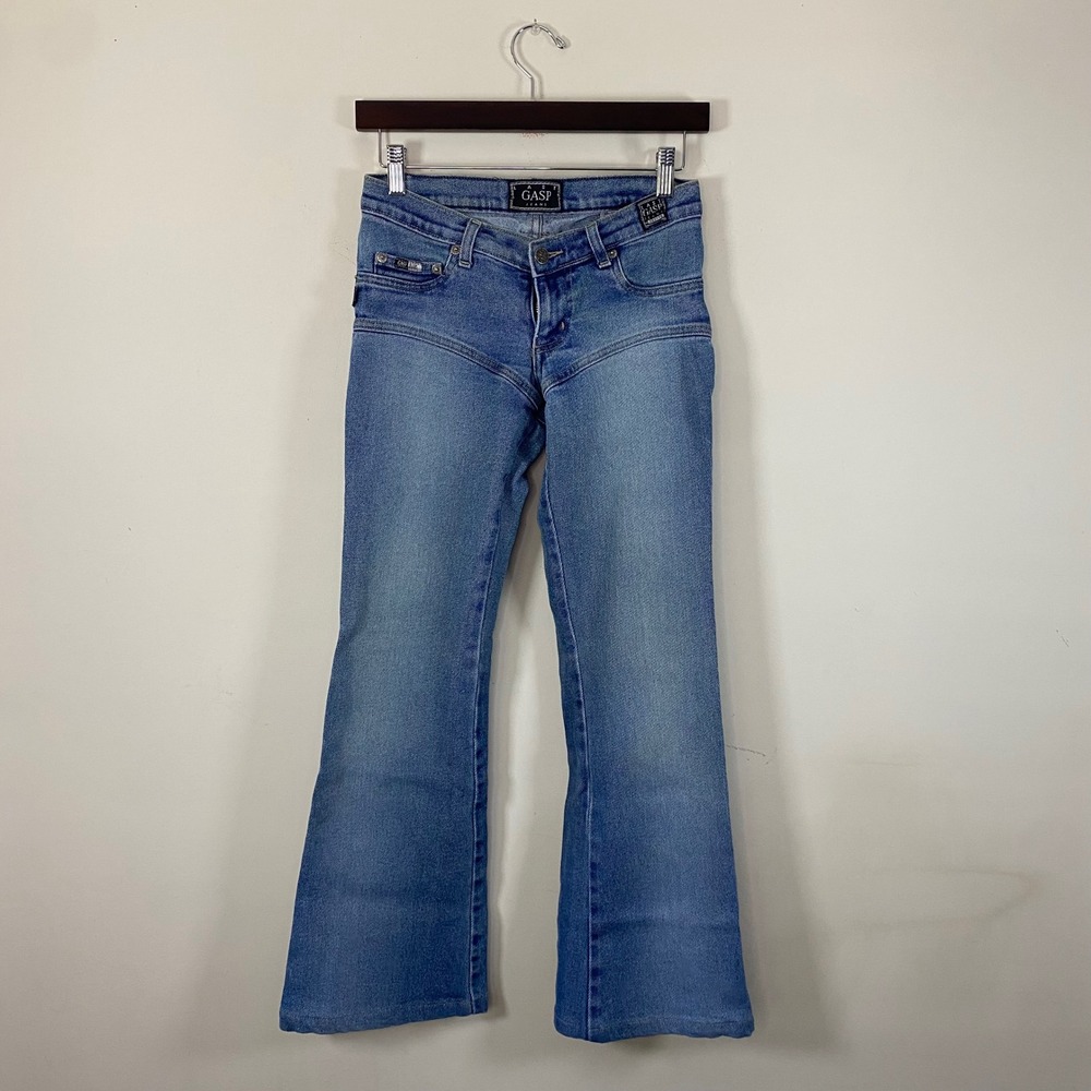 Y2K Last Gasp low rise flared Jeans Women's 27 Light Wash Denim bootcut petite‎